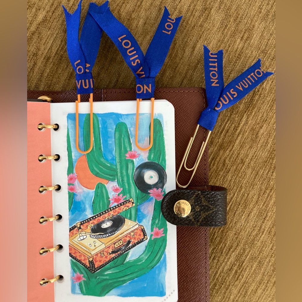 Louis Vuitton ribbon bookmark clips set of 3
